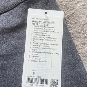 NWT lululemon wunder under HR 31 inch